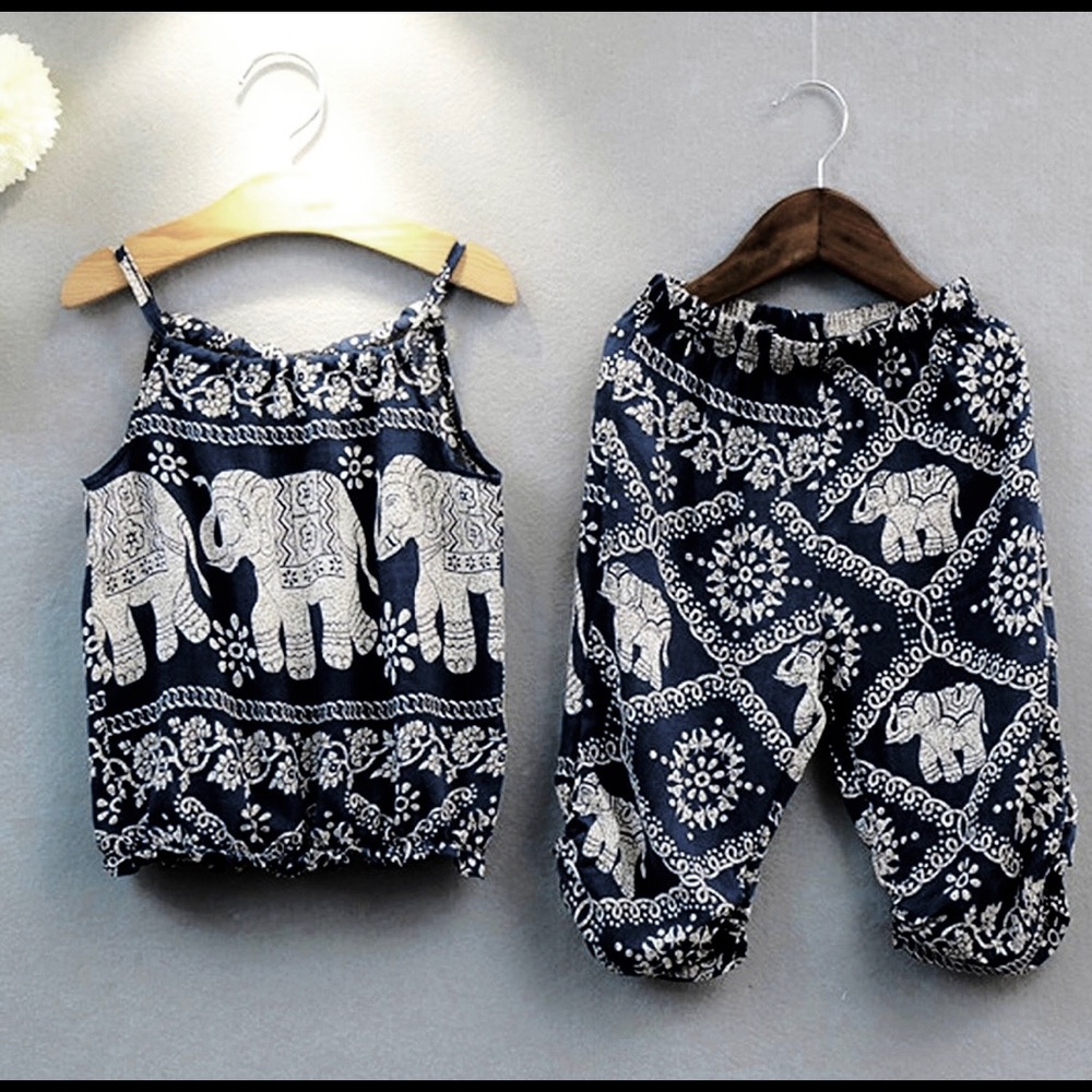 🍭 NWOT Two Piece Harem Pant Romper Set
